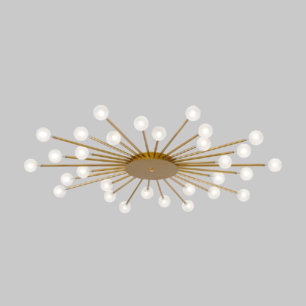 Arisha Nordic LED Flush Mount Ceiling Light Gold/Black Metal Living Room - Lamp Copper
