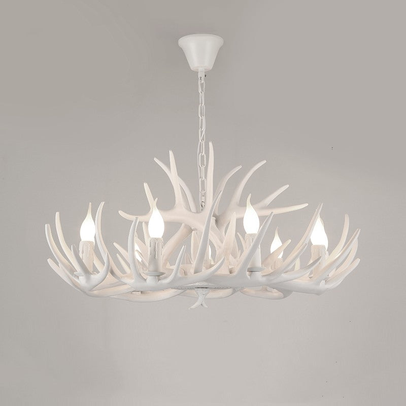 Silva Retro Deer Antlers Candle light Horn Resin Chandelier - Lamp Copper