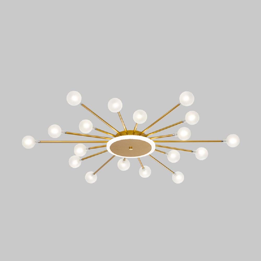 Arisha Nordic LED Flush Mount Ceiling Light Gold/Black Metal Living Room - Lamp Copper