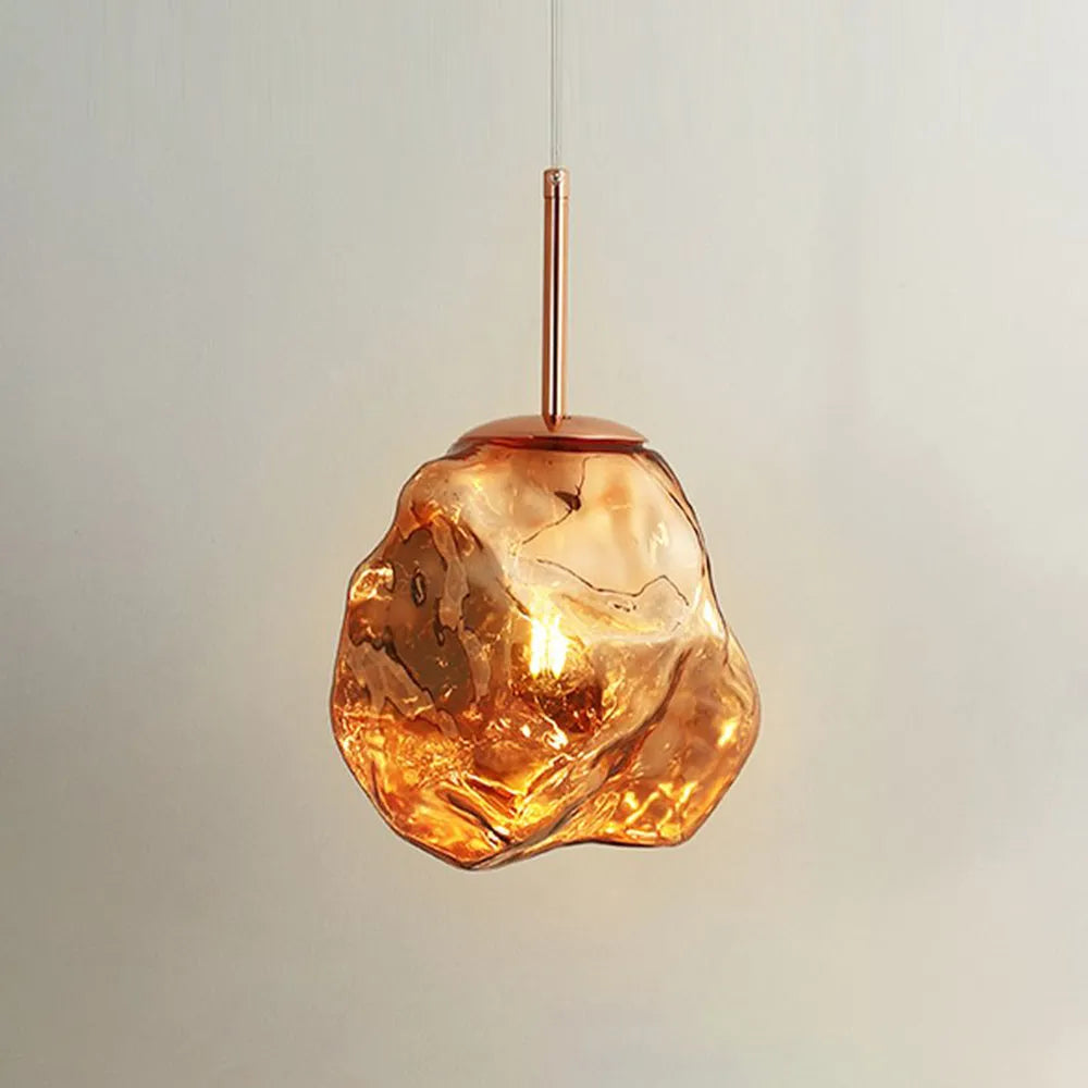 Lava Glass Pendant Light, 4 Colour - Lamp Copper
