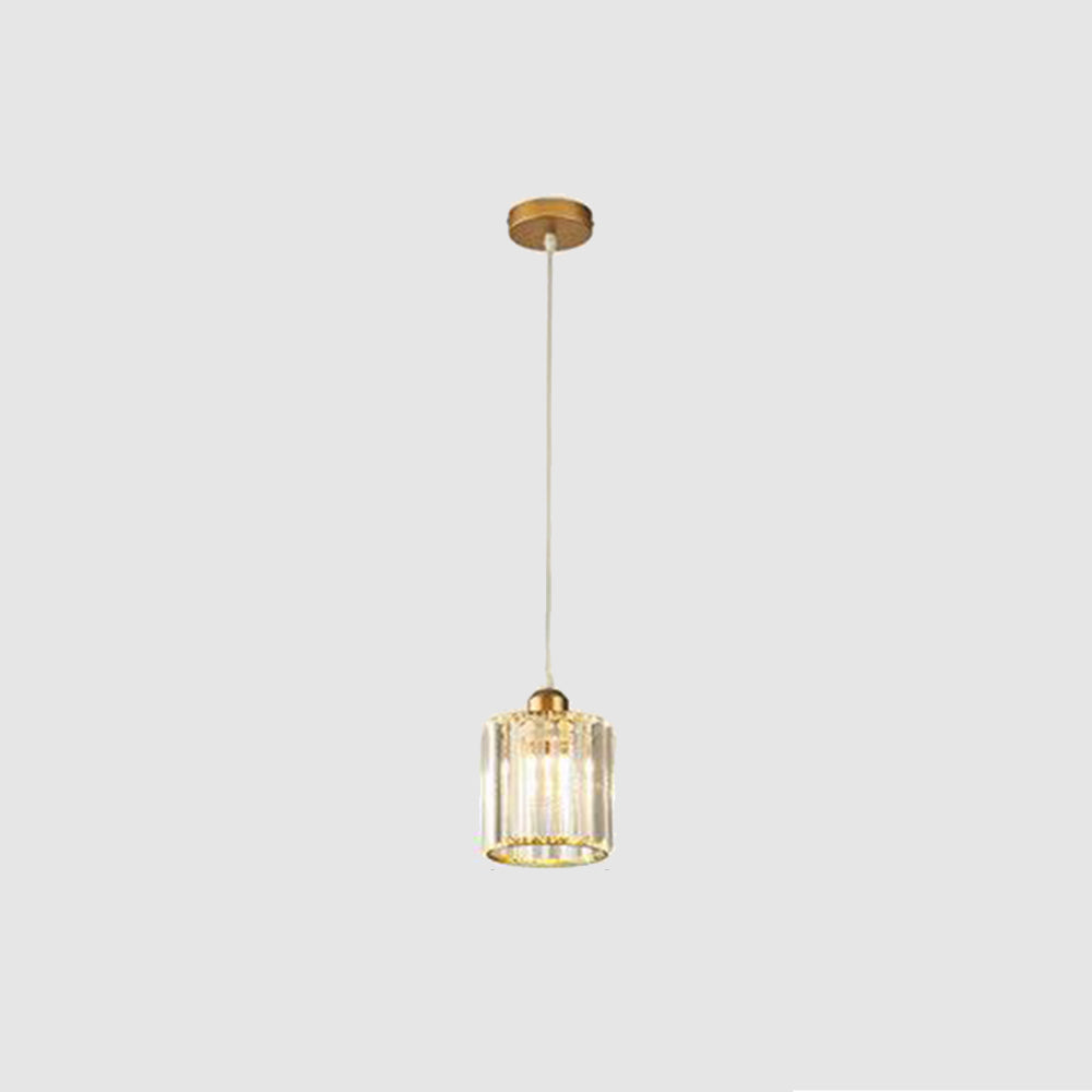 Vina Modern Cluster Cylinder Glass Pendant Light, Black/Gold - Lamp Copper