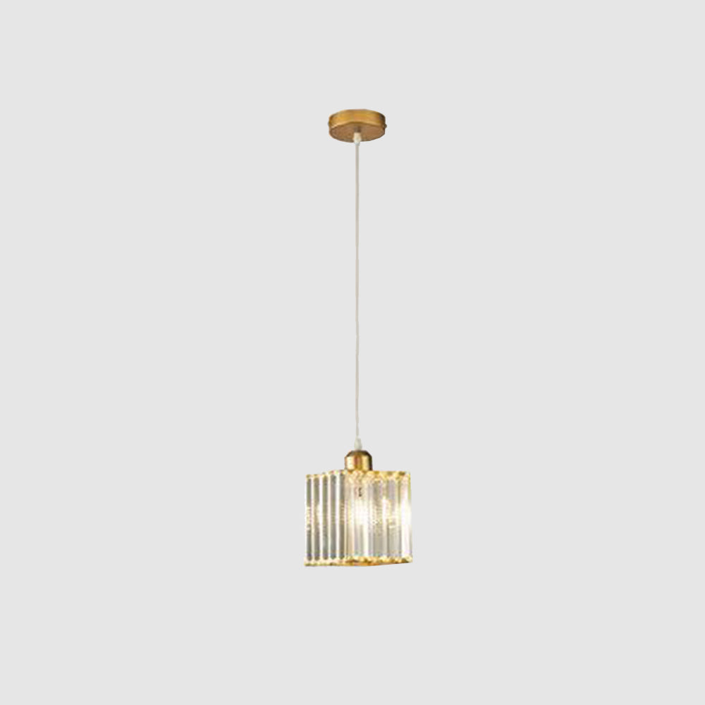 Vina Modern Cluster Cylinder Glass Pendant Light, Black/Gold - Lamp Copper
