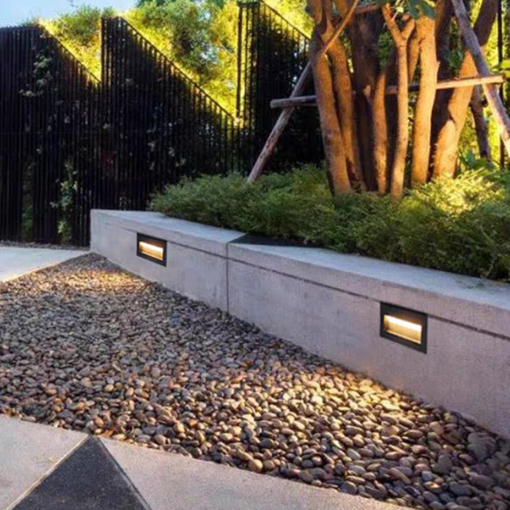Ray Modern Metal Square Outdoor Deck/Step Light, Black - Lamp Copper