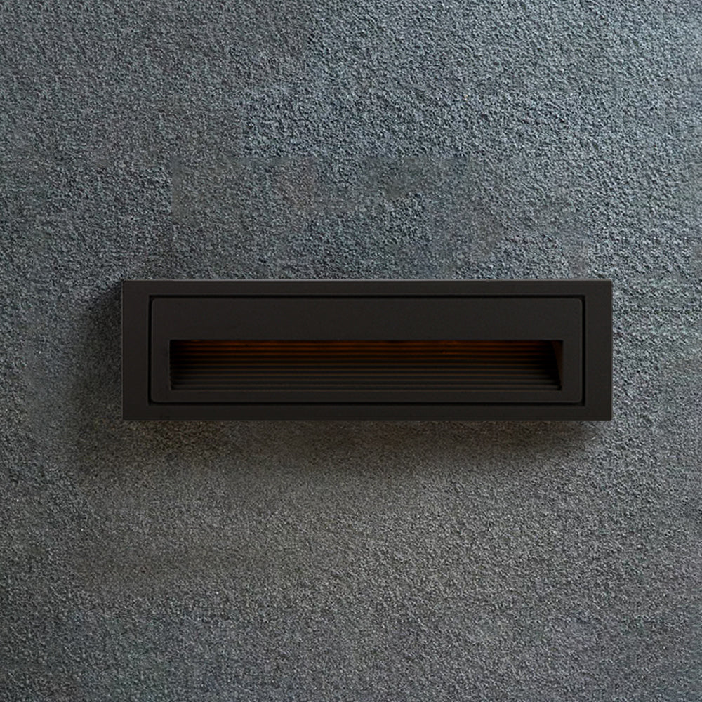 Ray Modern Metal Square Outdoor Deck/Step Light, Black - Lamp Copper