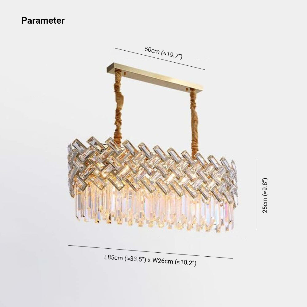 Kristy Luxury Gold Chandelier, Crystal & Metal - Lamp Copper