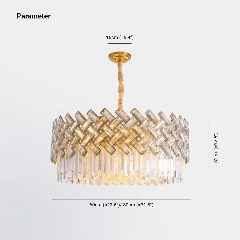 Kristy Luxury Gold Chandelier, Crystal & Metal - Lamp Copper