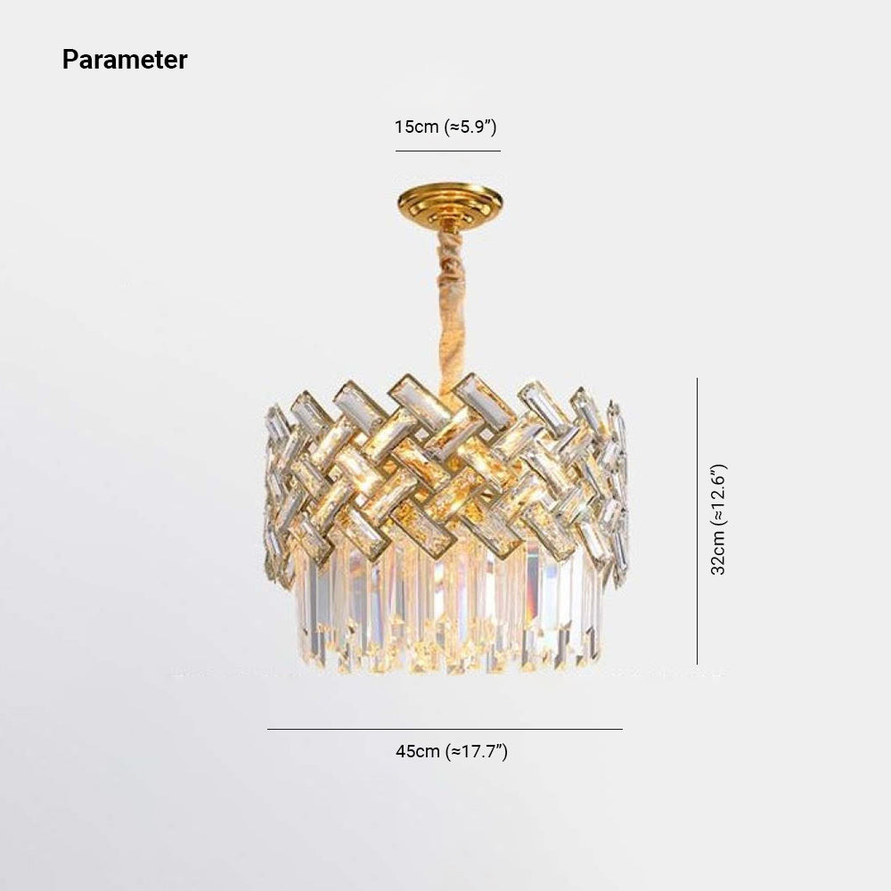Kristy Luxury Gold Chandelier, Crystal & Metal - Lamp Copper