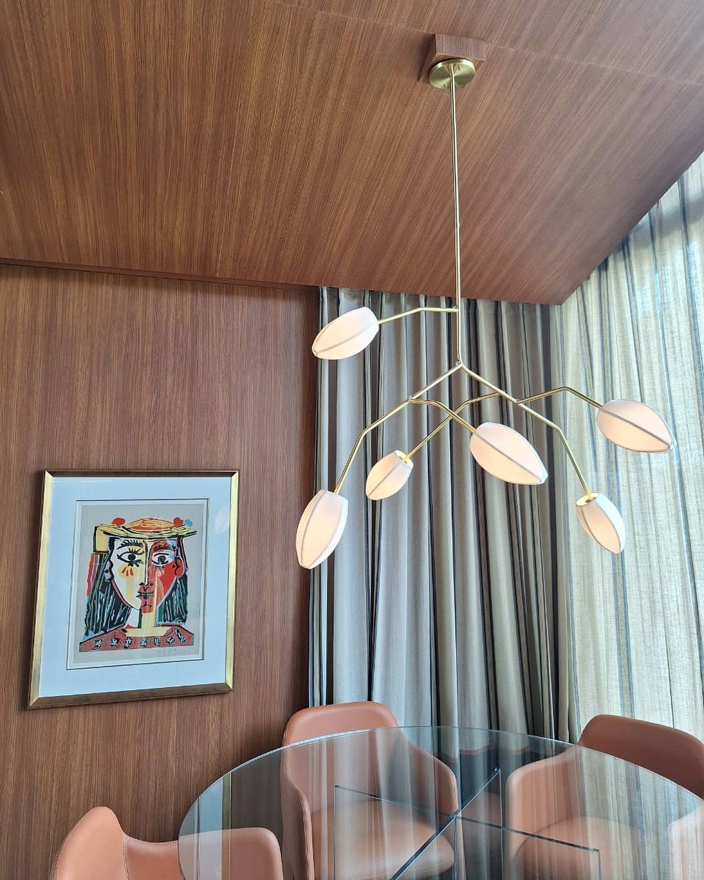Evvinora Vintage Industrial Metal Fabric Chandelier - Lamp Copper