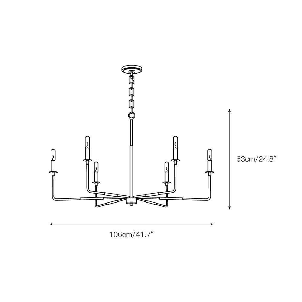 Blikuvyi Modern Industrial Minimalist Metal Chandelier - Lamp Copper