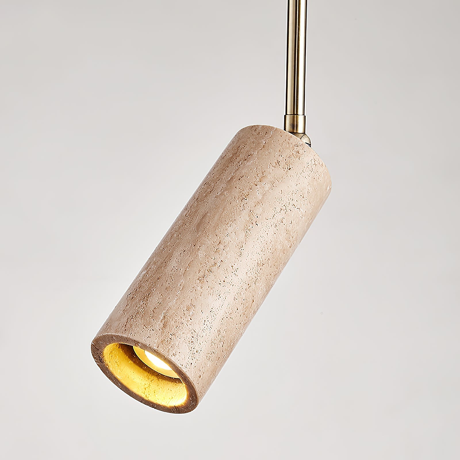 Syraeia Modern Minimalist Surface Wooden Travertine Mount Ceiling Lamp - Lamp Copper