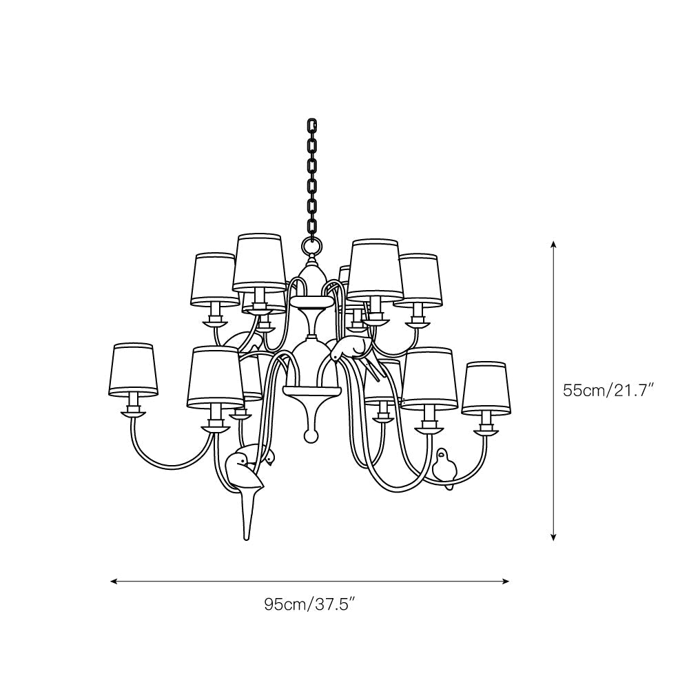Avcarora Postmodern Luxury Fabric Metal Chandelier - Lamp Copper