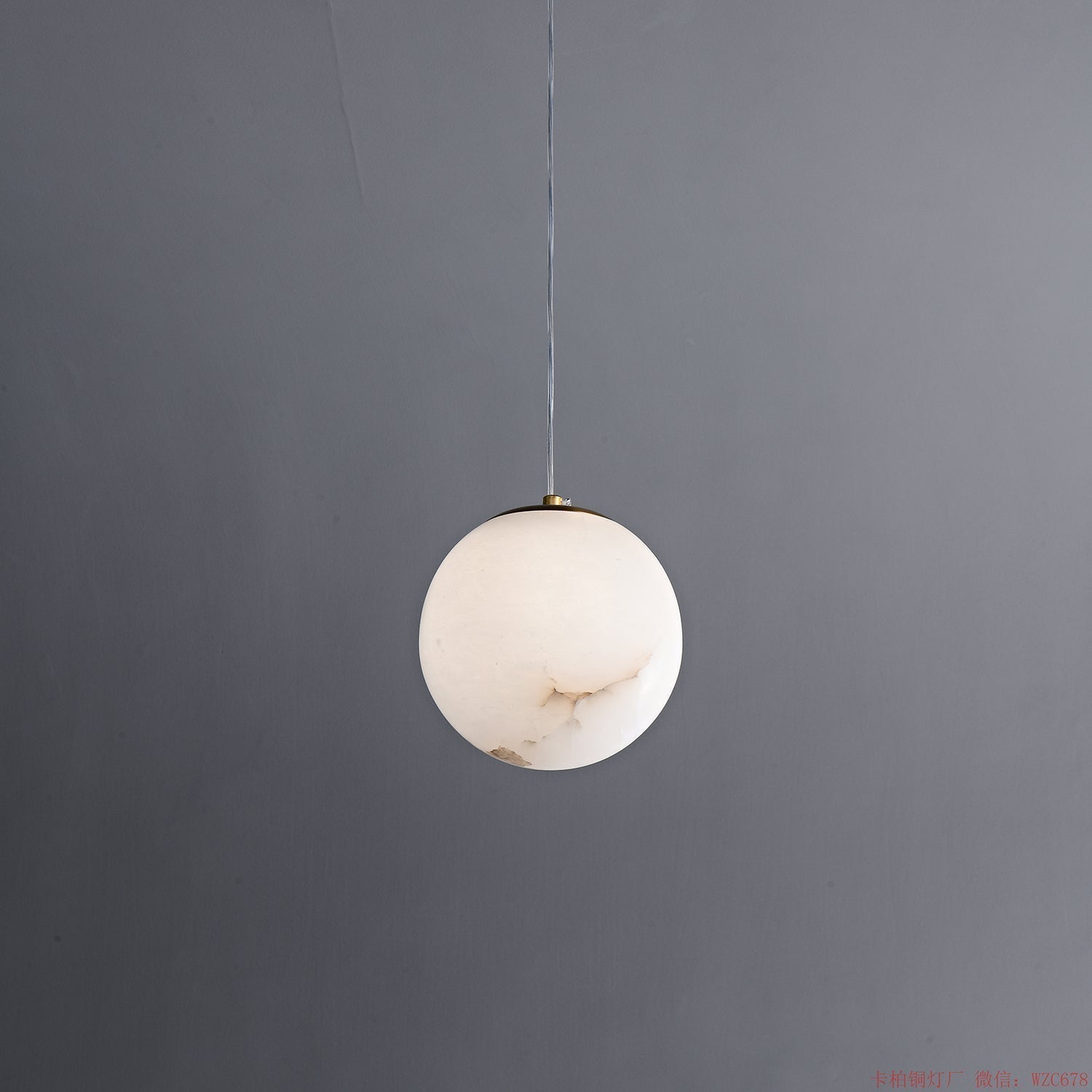 Esolisra Minimalist Alabaster Pendant Light - Lamp Copper