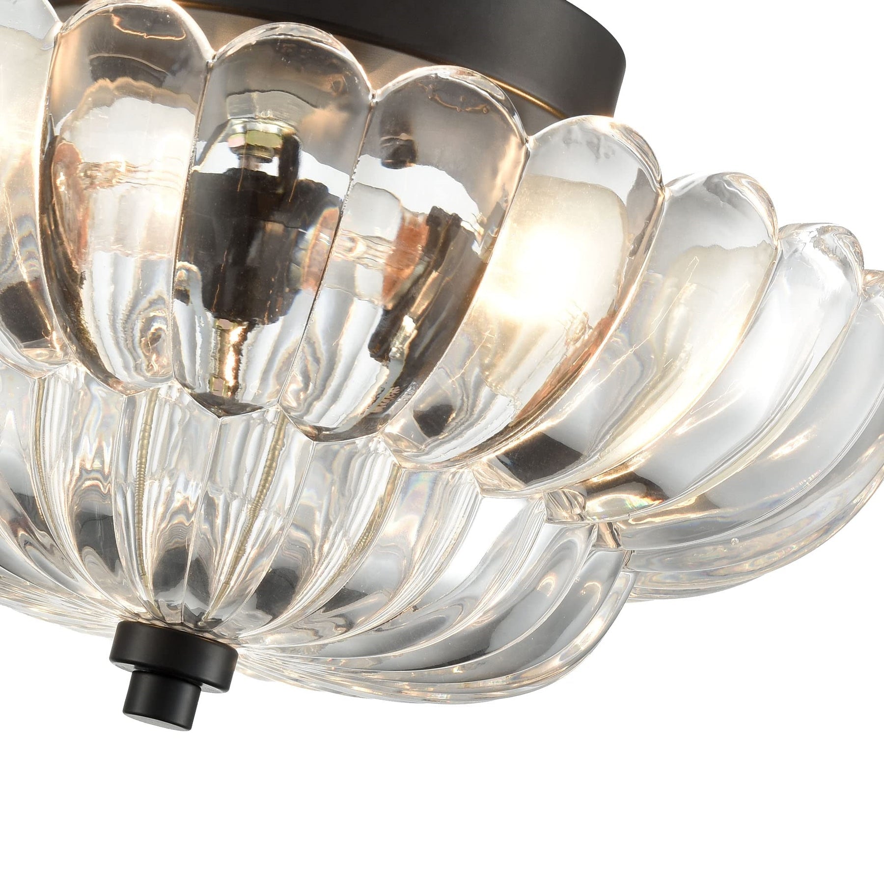 Arisha Modern Umbrella Glass Flush Mount Ceiling Light - Lamp Copper