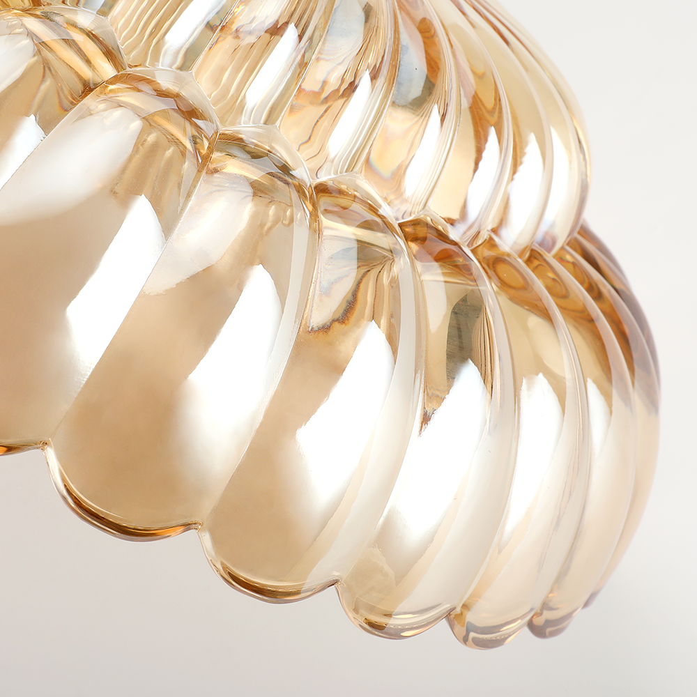 Arisha Modern Umbrella Glass Flush Mount Ceiling Light - Lamp Copper