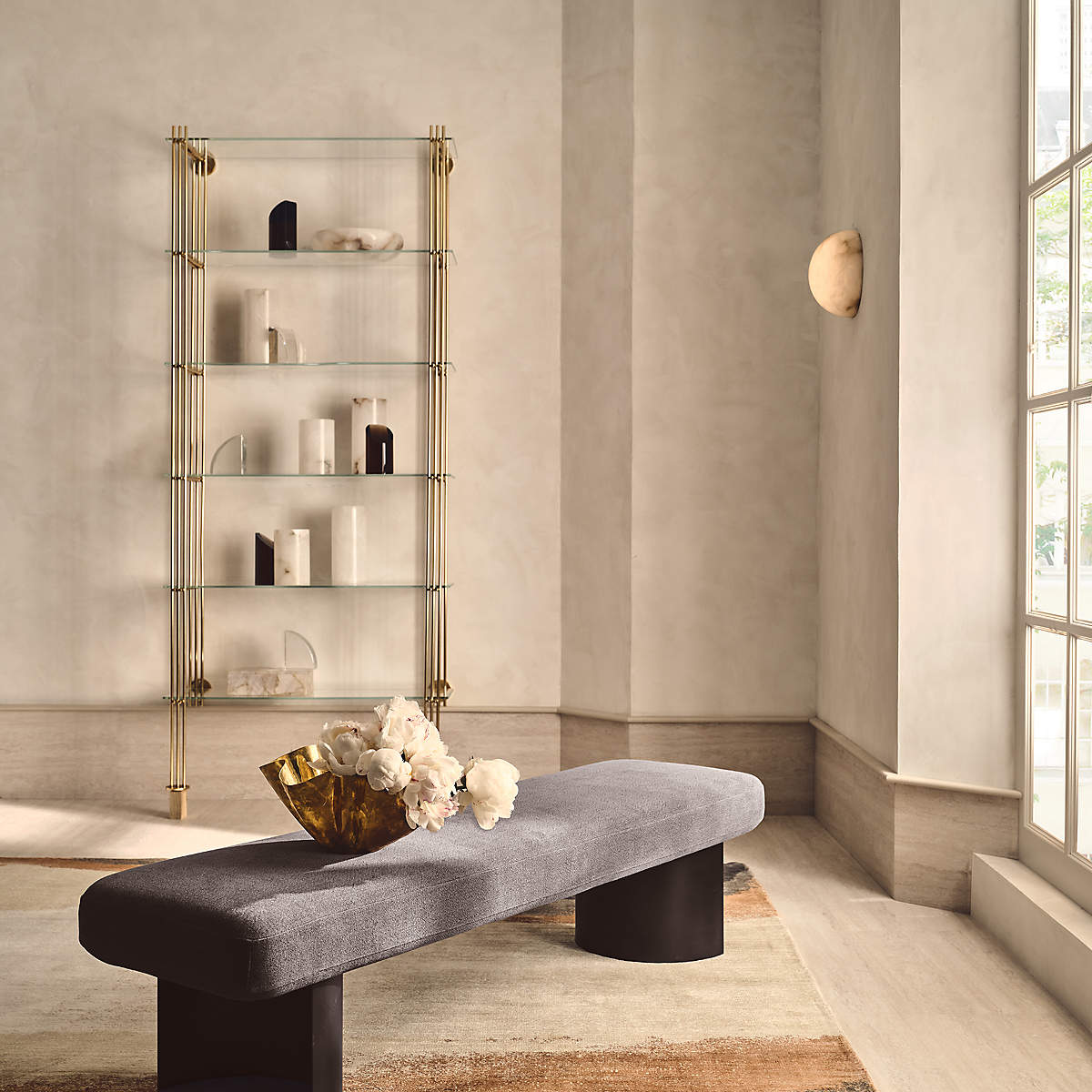 Visoliel Minimalist Alabaster Ceiling Light - Lamp Copper