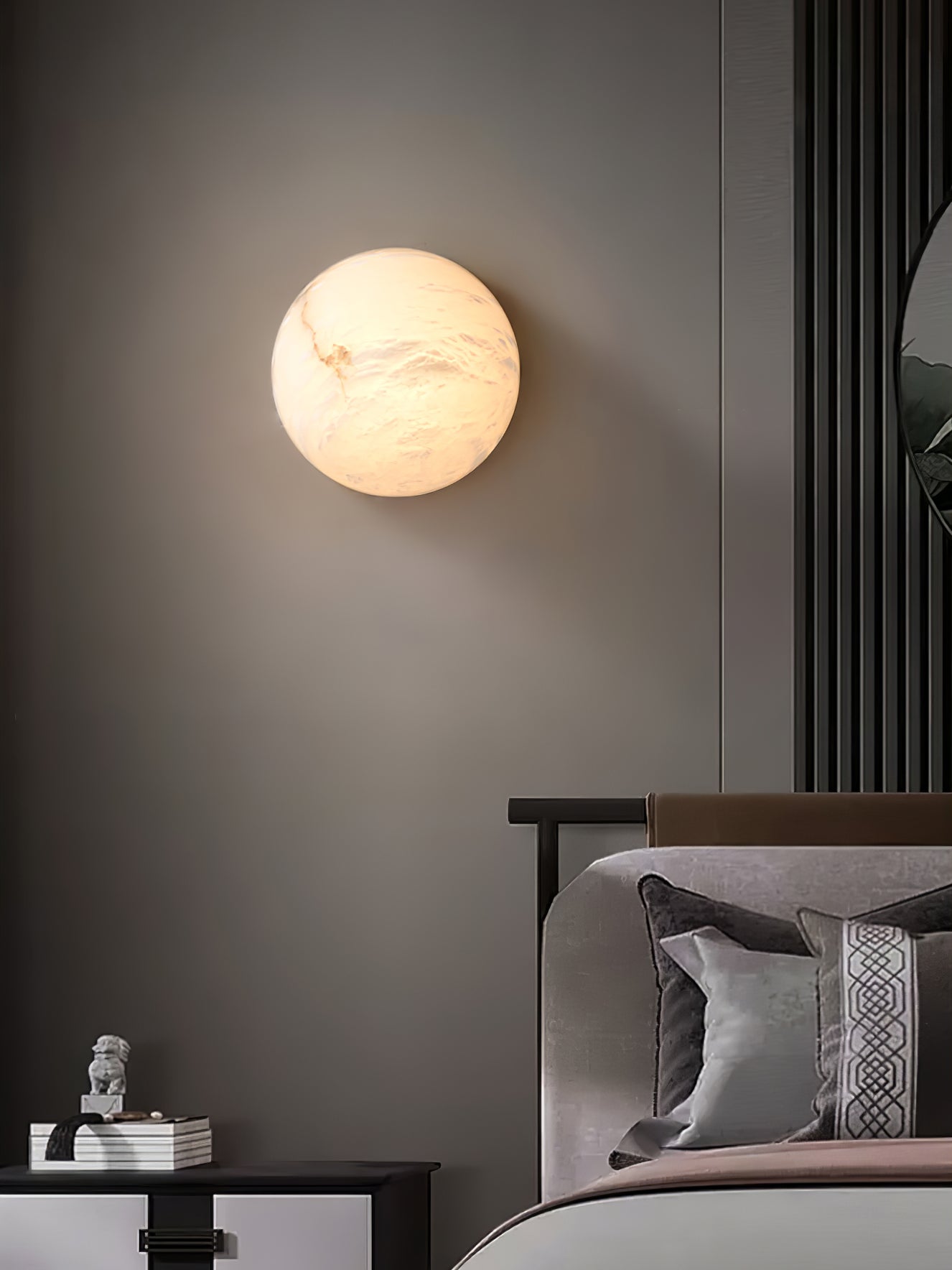 Visoliel Minimalist Alabaster Ceiling Light - Lamp Copper