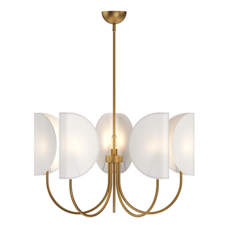 Unoryra Traditional Leaf Brass Fabric Chandelier - Lamp Copper