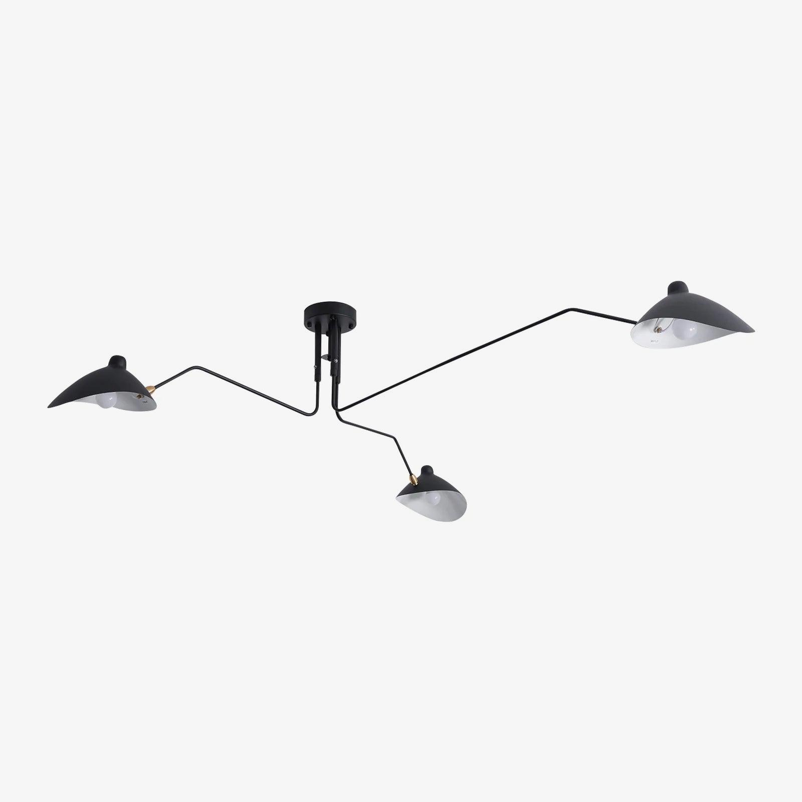 Jaler Industry Three Arm Ceiling Light - Lamp Copper