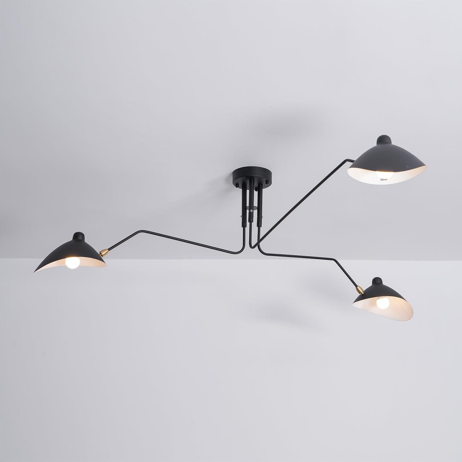 Jaler Industry Three Arm Ceiling Light - Lamp Copper