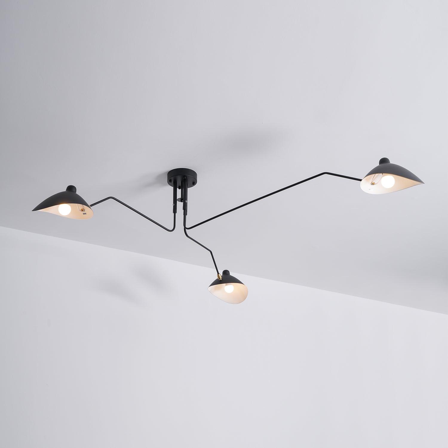 Jaler Industry Three Arm Ceiling Light - Lamp Copper