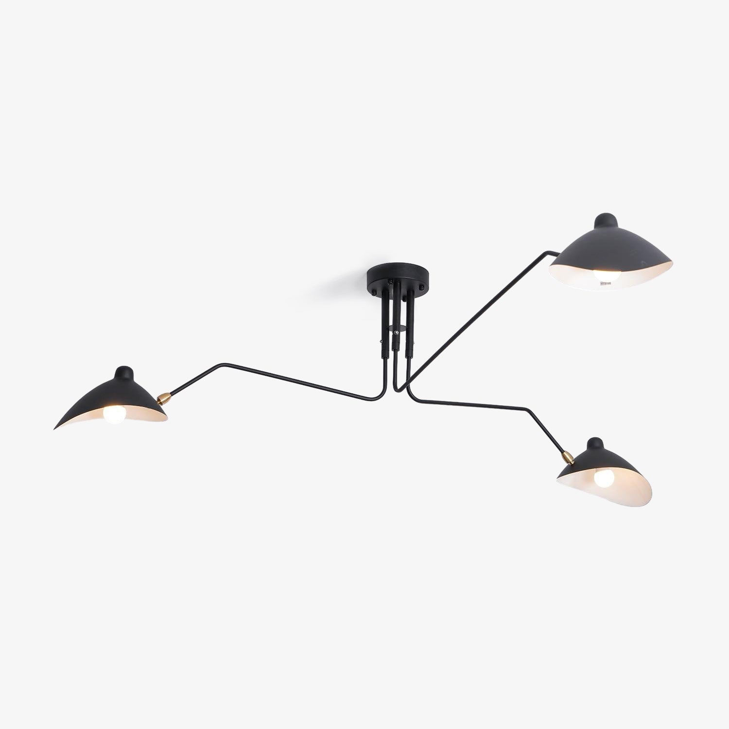 Jaler Industry Three Arm Ceiling Light - Lamp Copper