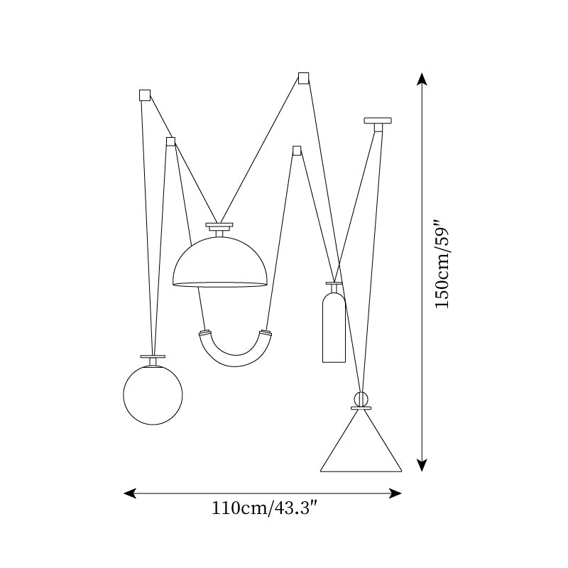 Covine Multi-Shape Adjustable Pendant Light - Lamp Copper