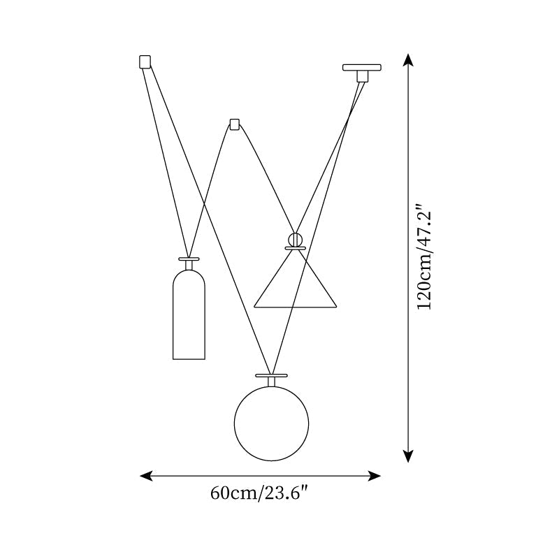 Covine Multi-Shape Adjustable Pendant Light - Lamp Copper