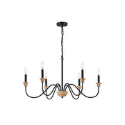 Zalaeira Vintage Industrial Traditional Wooden Metal Chandelier - Lamp Copper