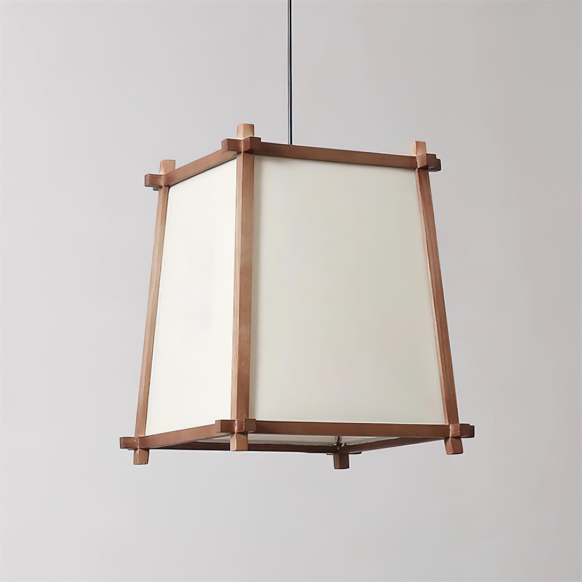 Calira Pendant Light Fabric Geometric - Lamp Copper