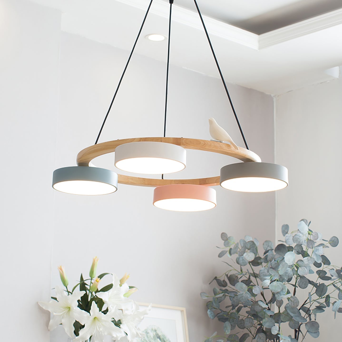 Cliff Chandelier Bird Round - Lamp Copper