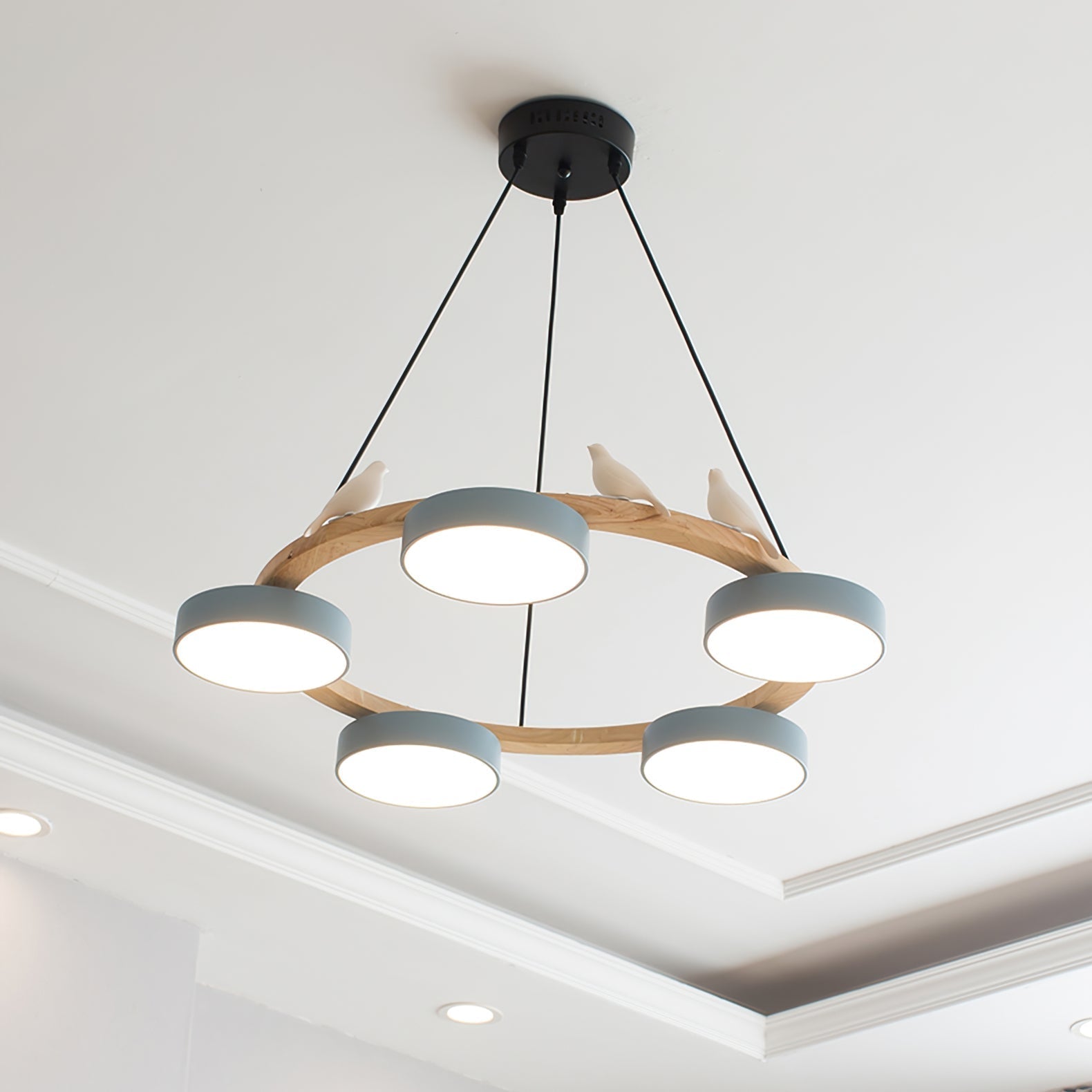 Cliff Chandelier Bird Round - Lamp Copper