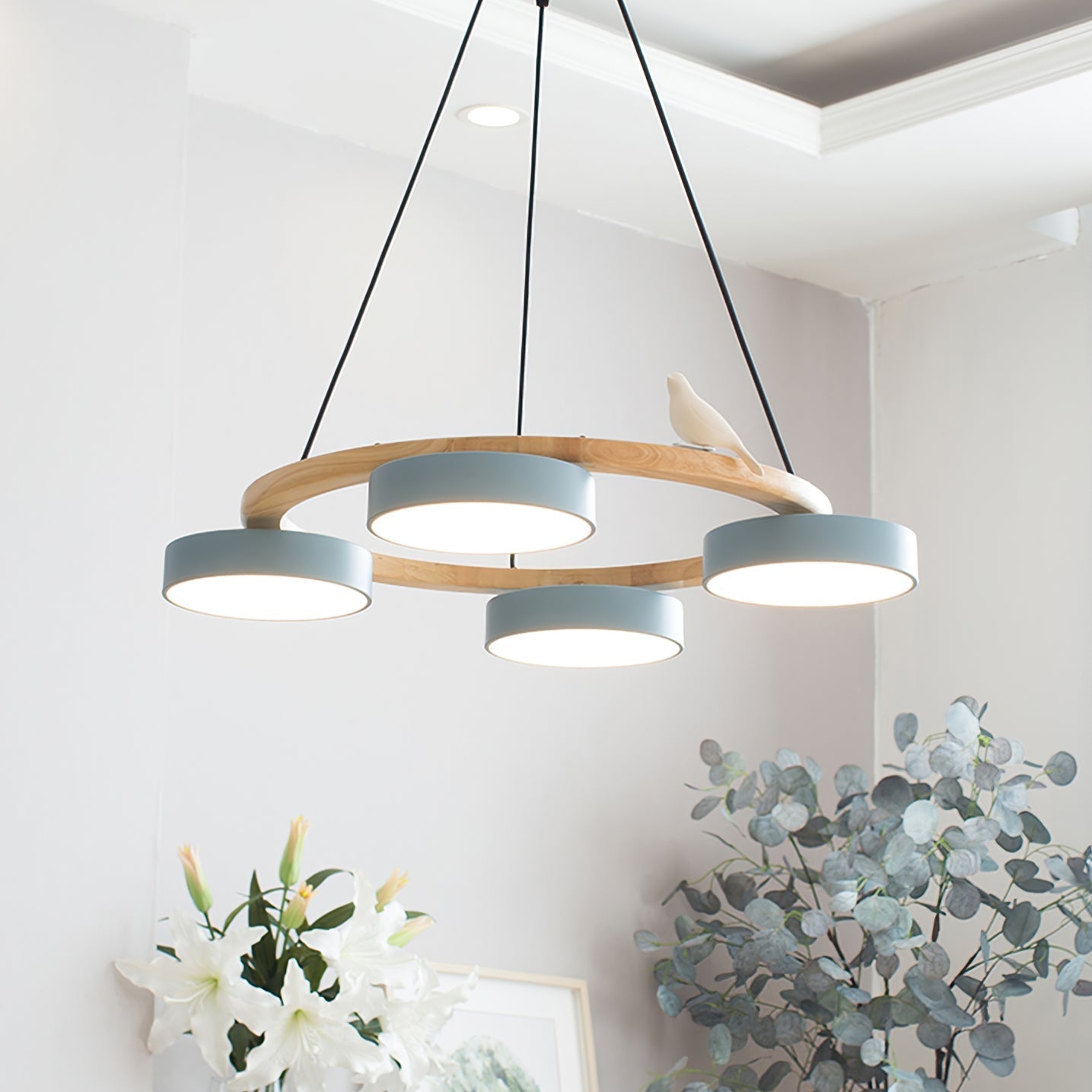 Cliff Chandelier Bird Round - Lamp Copper