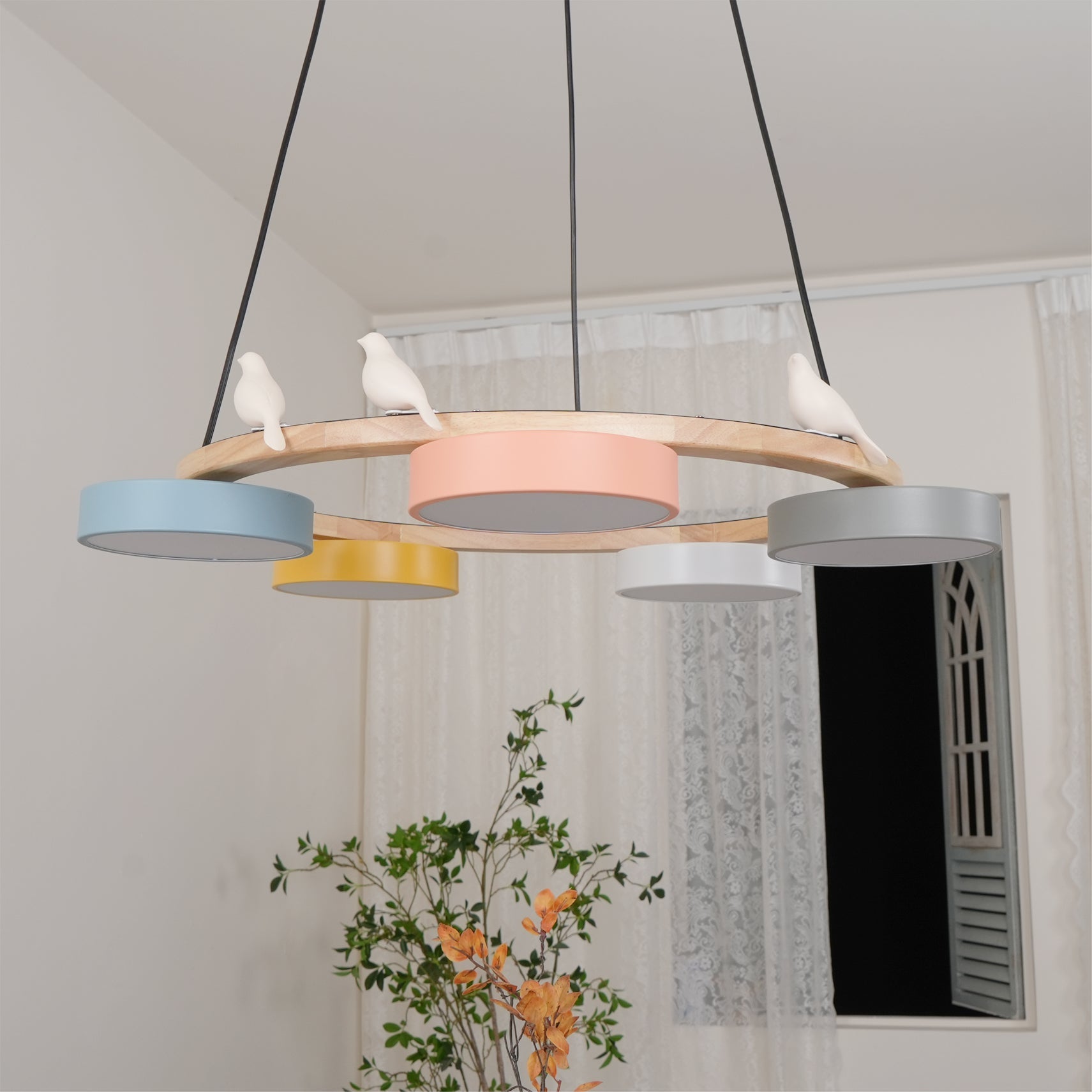 Cliff Chandelier Bird Round - Lamp Copper