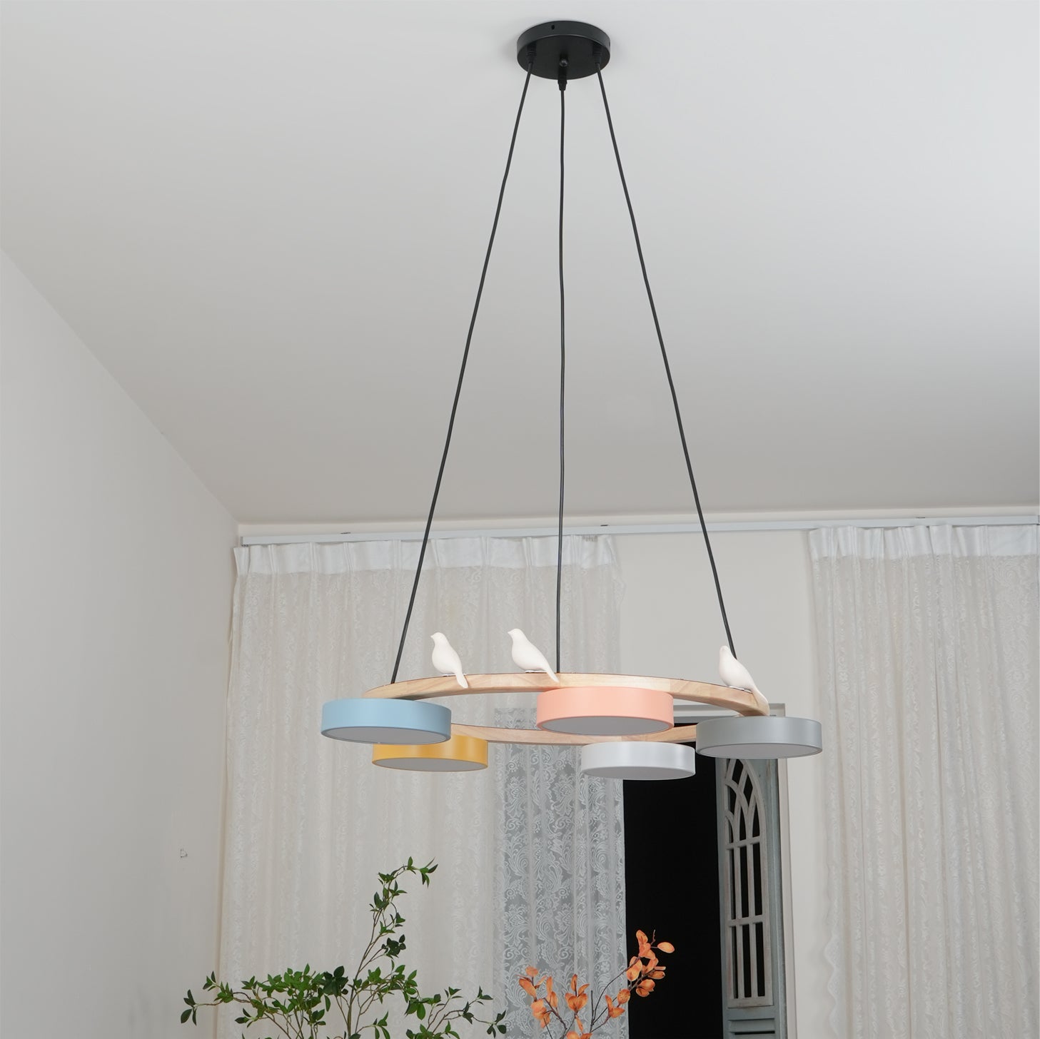 Cliff Chandelier Bird Round - Lamp Copper