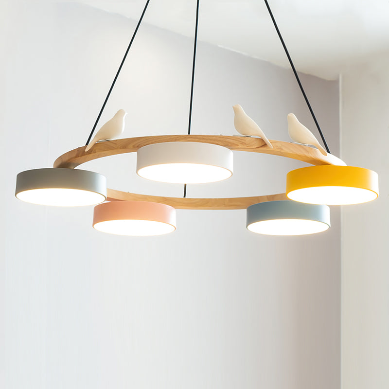 Cliff Chandelier Bird Round - Lamp Copper