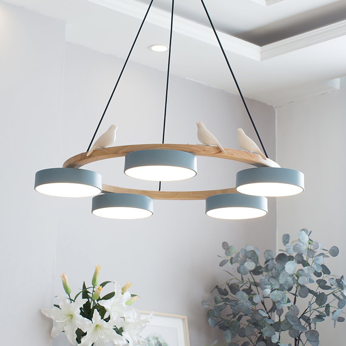 Cliff Chandelier Bird Round - Lamp Copper