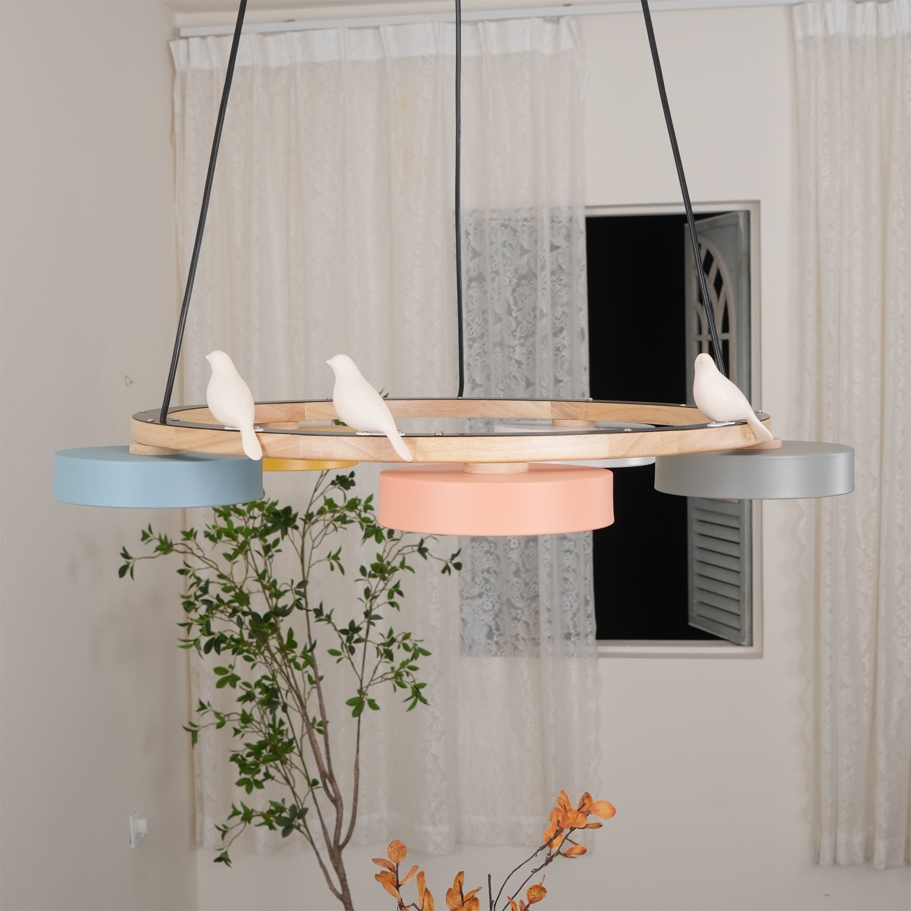 Cliff Chandelier Bird Round - Lamp Copper