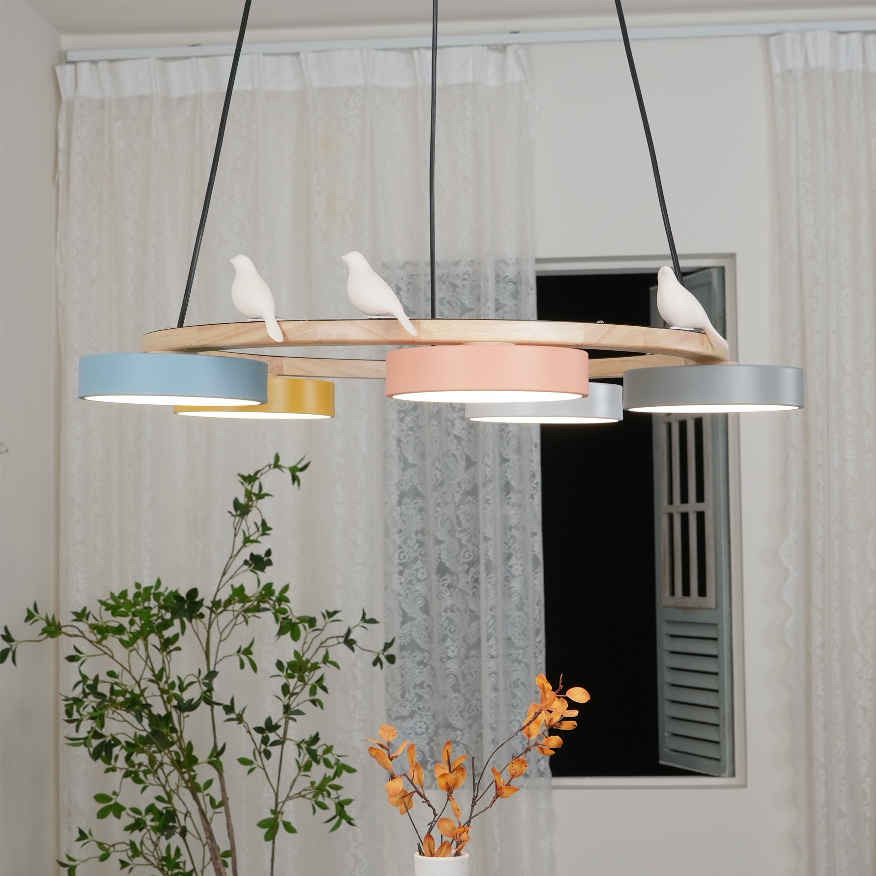 Cliff Chandelier Bird Round - Lamp Copper