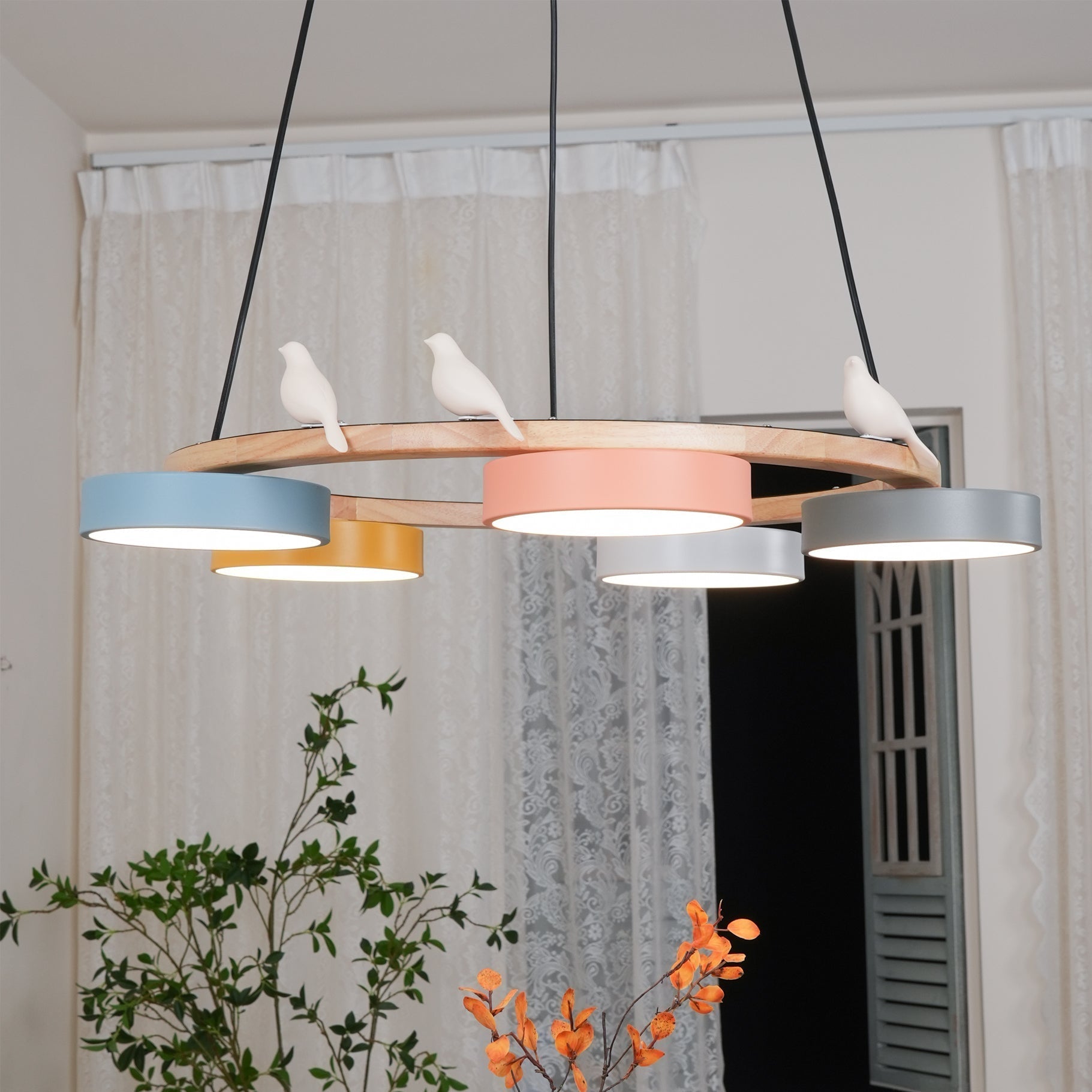Cliff Chandelier Bird Round - Lamp Copper