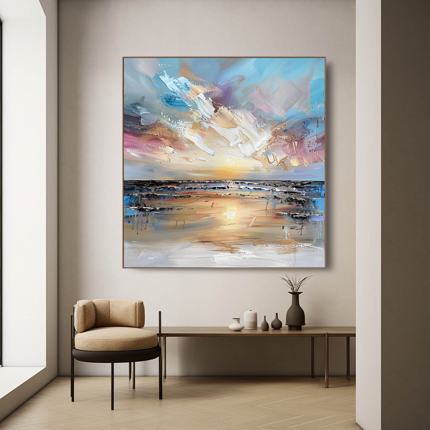 Maris Landscape Canvas Art - Lamp Copper
