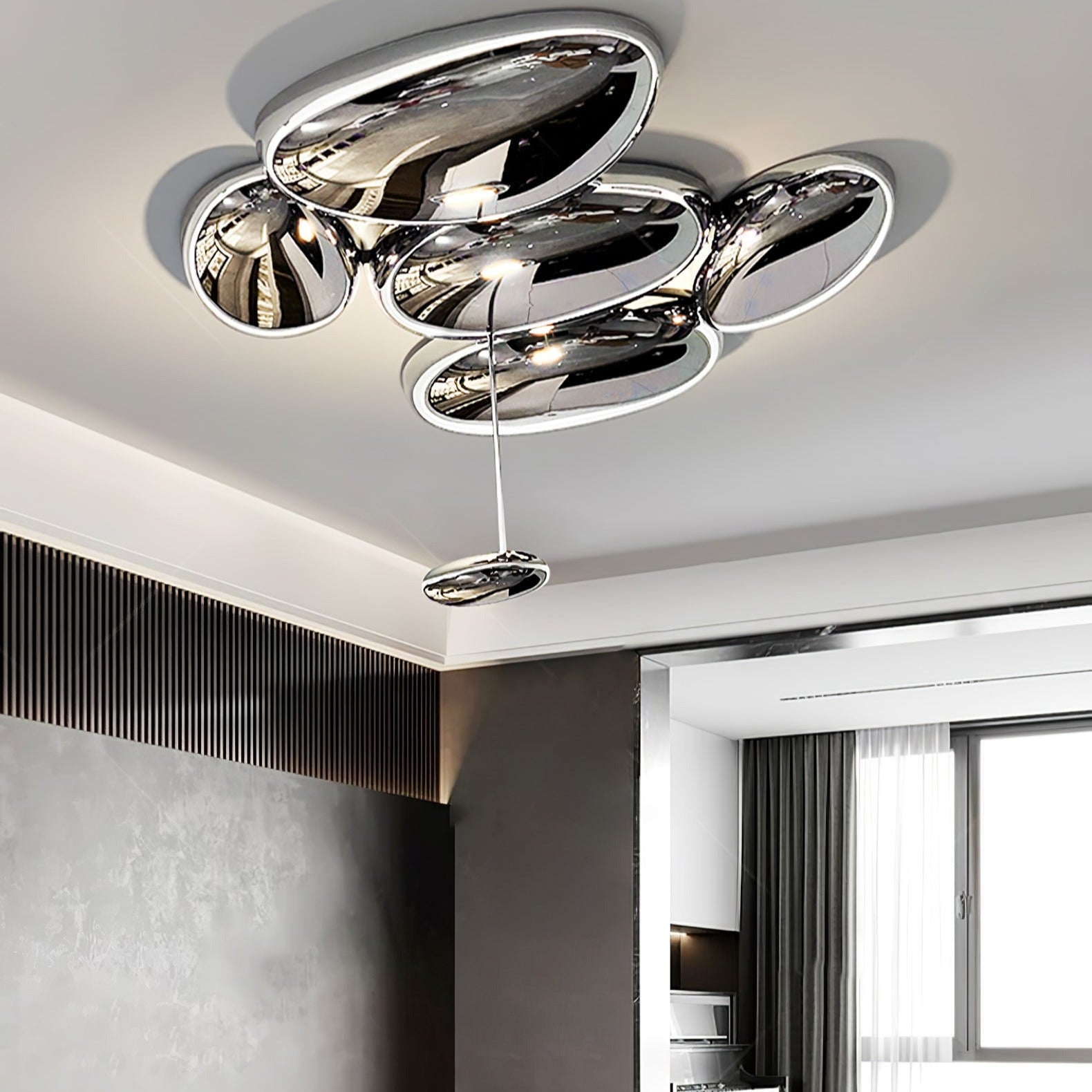 Lava Contemporary Skydro Ceiling Light Smoke Gray - Lamp Copper