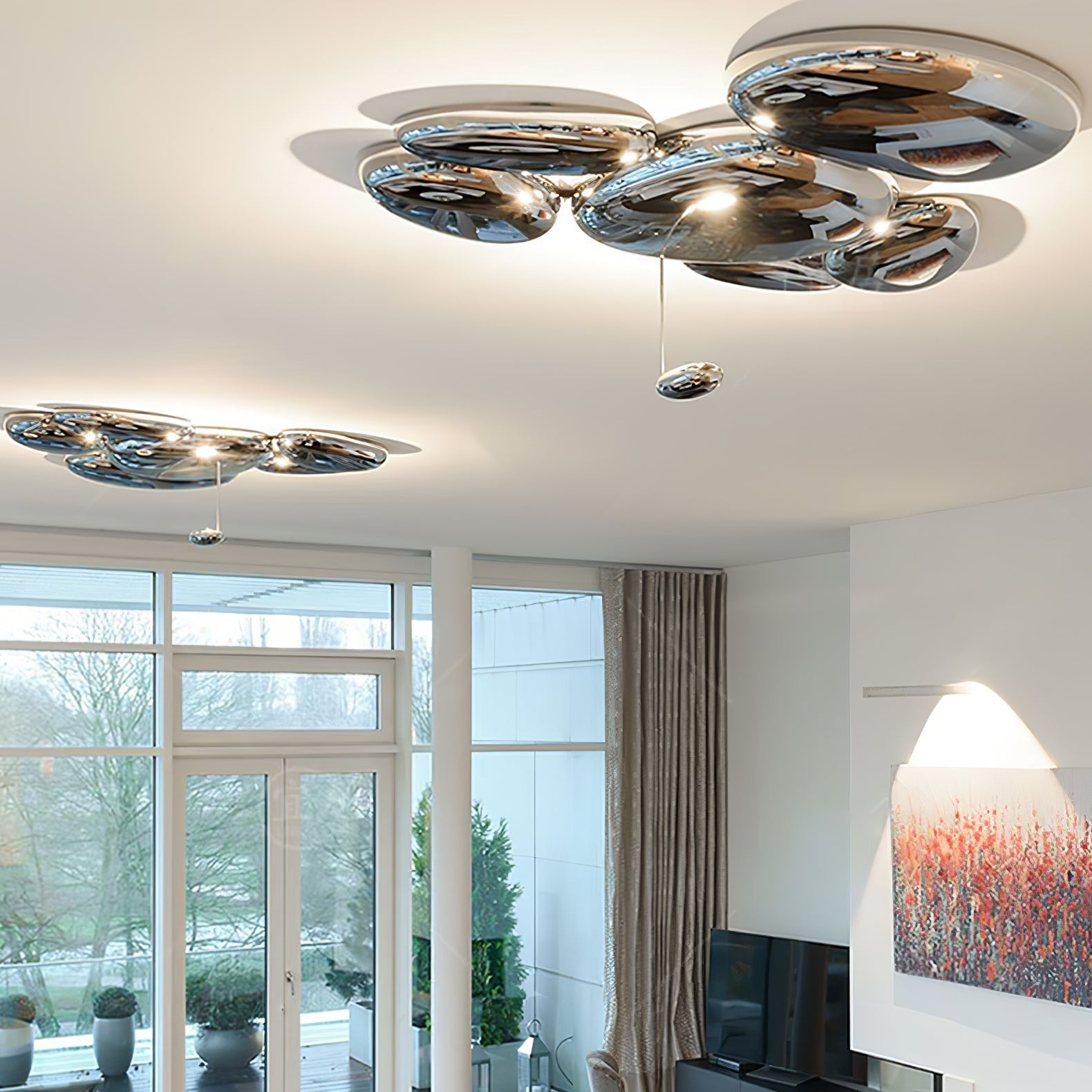 Lava Contemporary Skydro Ceiling Light Smoke Gray - Lamp Copper