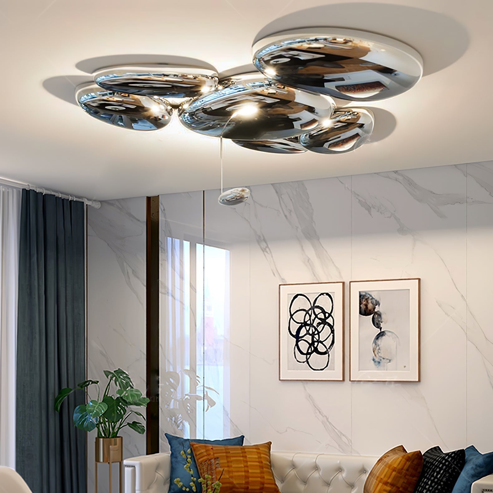 Lava Contemporary Skydro Ceiling Light Smoke Gray - Lamp Copper