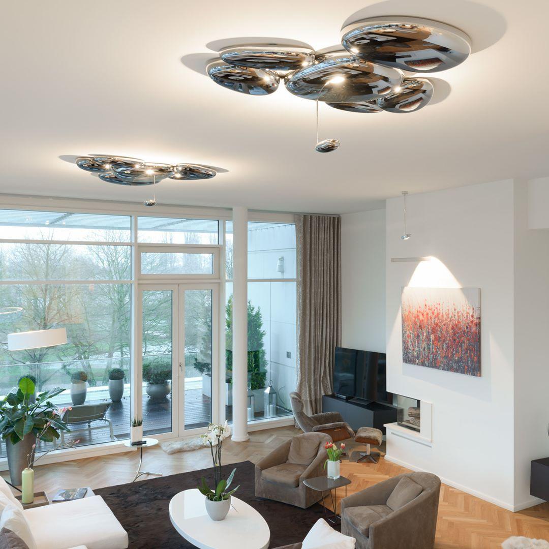 Lava Contemporary Skydro Ceiling Light Smoke Gray - Lamp Copper