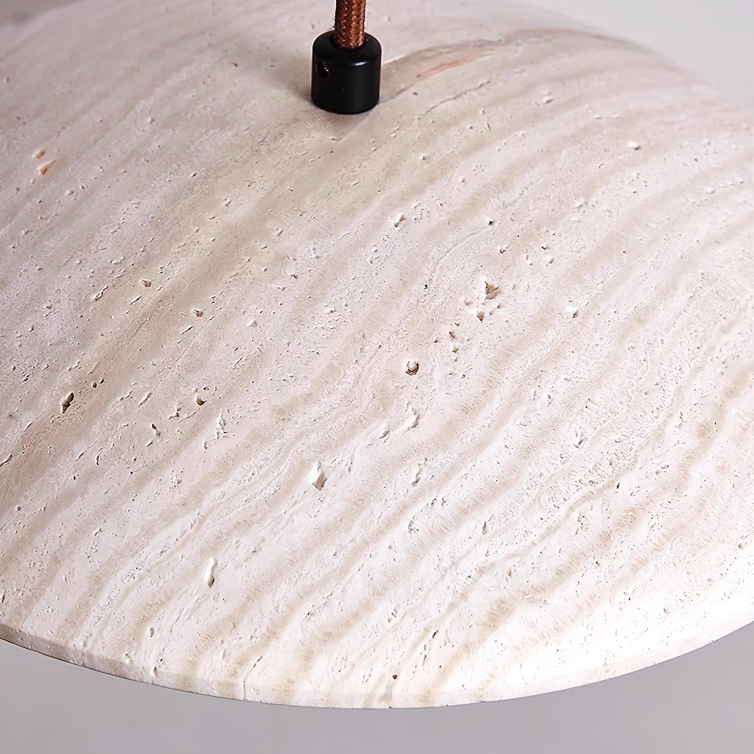 Zodore Wide-Brim Travertine Pendant Light - Lamp Copper