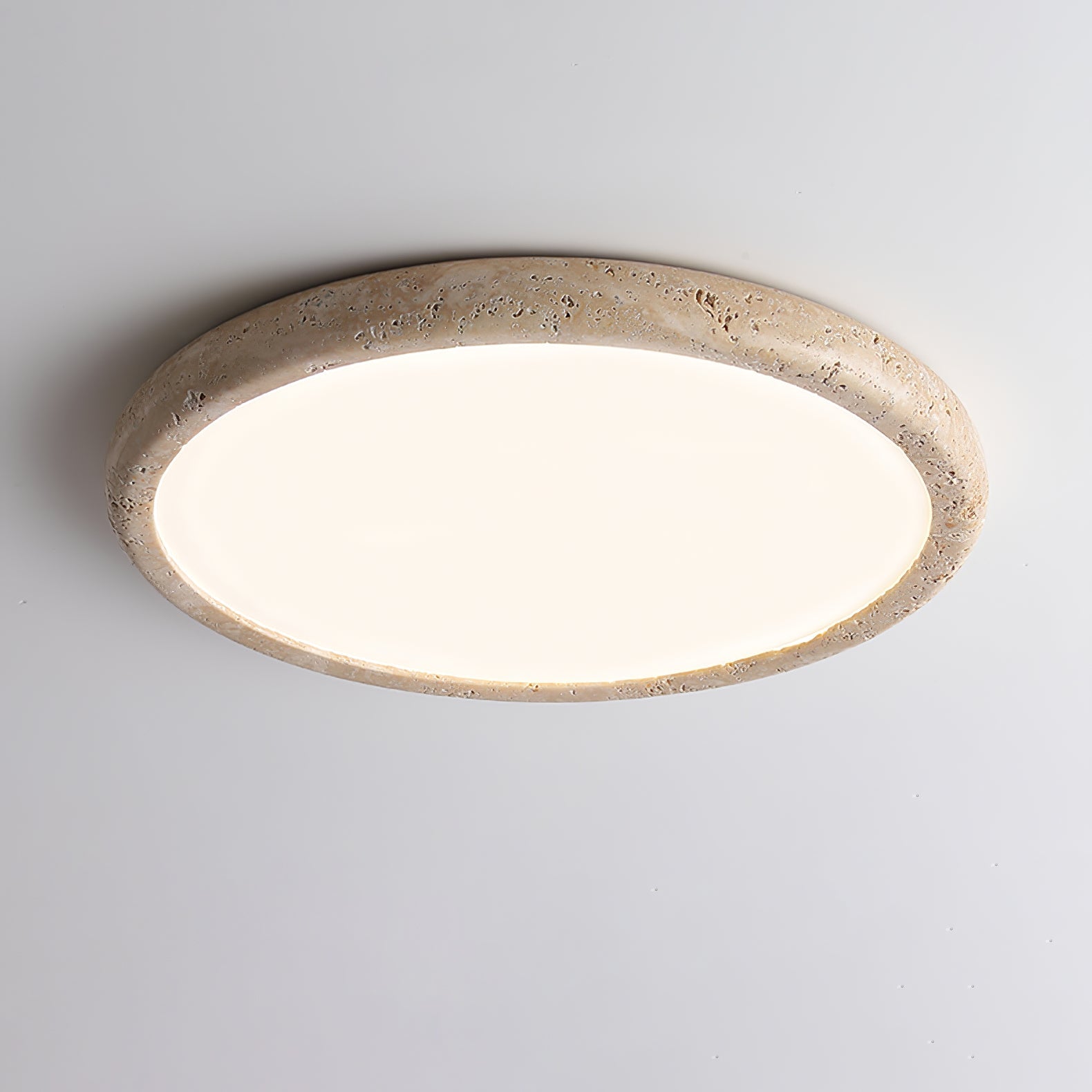 Aurrina Ring Frame Travertine Ceiling Light - Lamp Copper