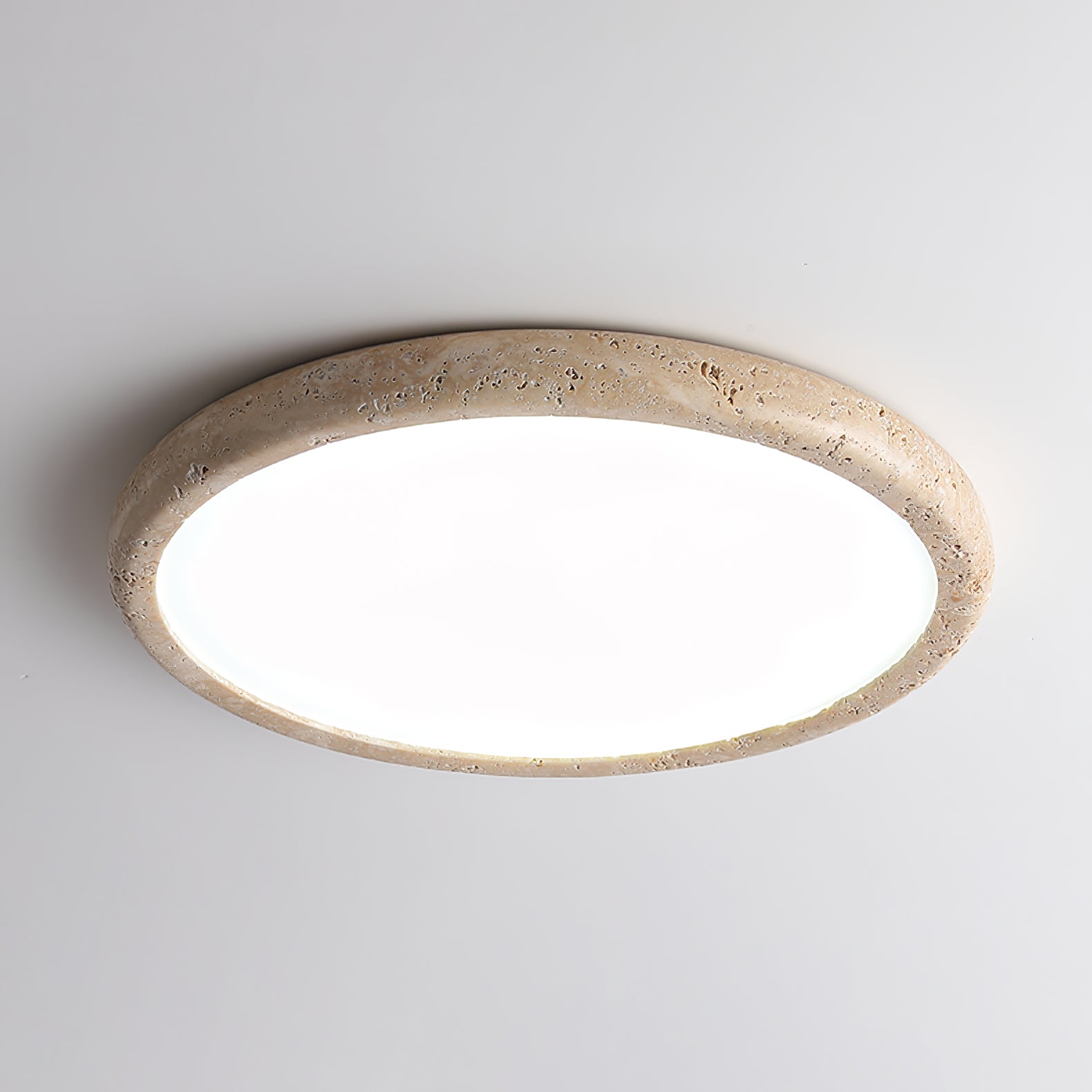 Aurrina Ring Frame Travertine Ceiling Light - Lamp Copper
