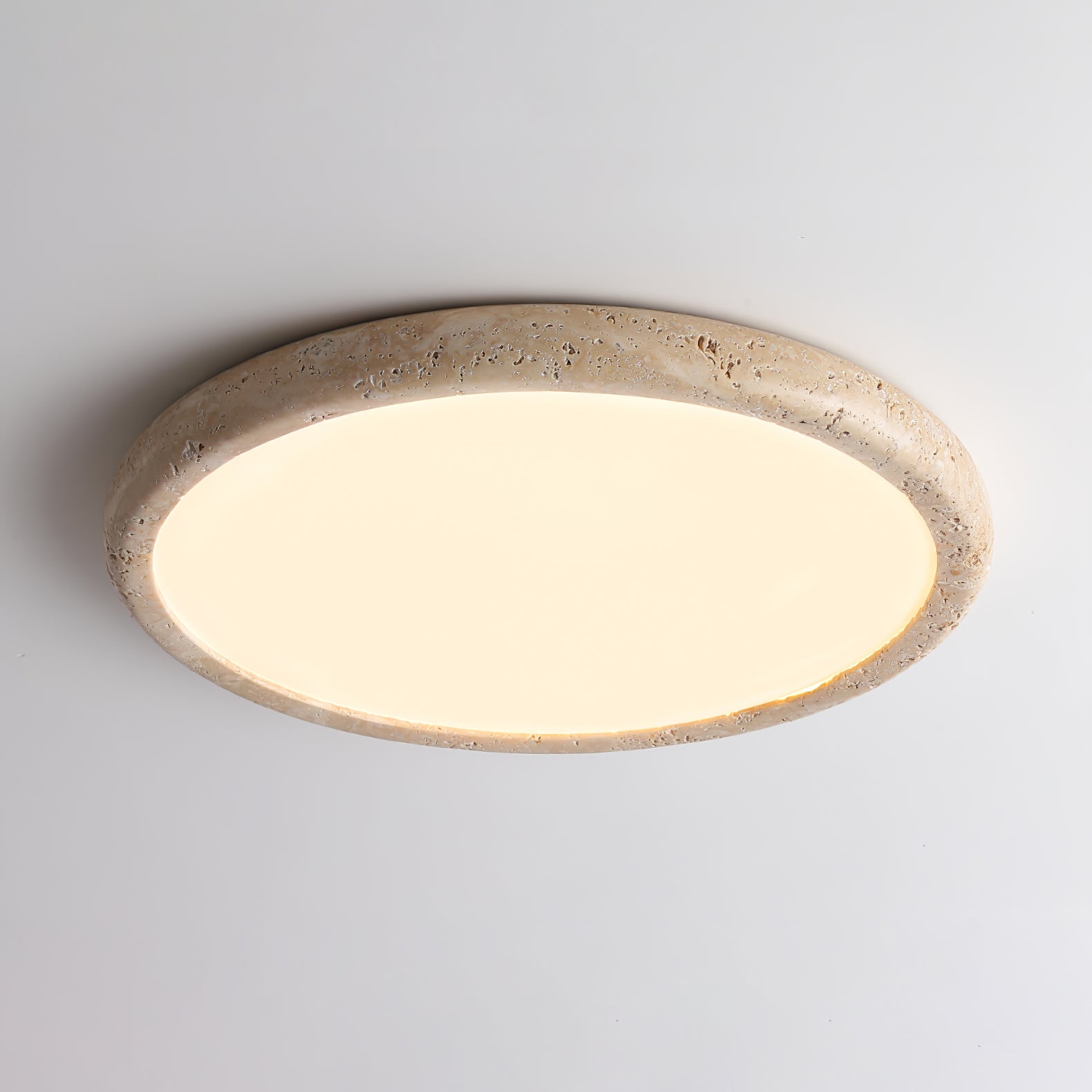 Aurrina Ring Frame Travertine Ceiling Light - Lamp Copper