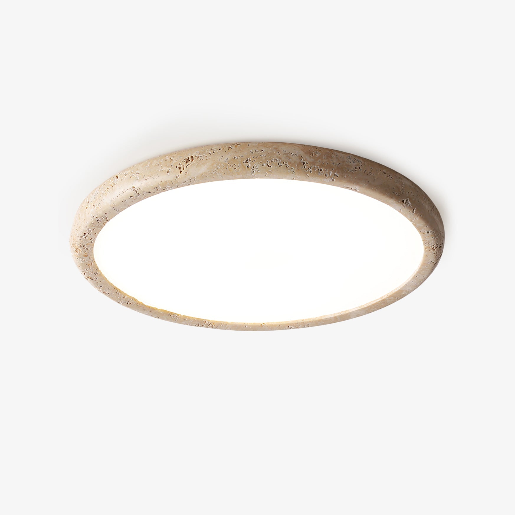 Aurrina Ring Frame Travertine Ceiling Light - Lamp Copper
