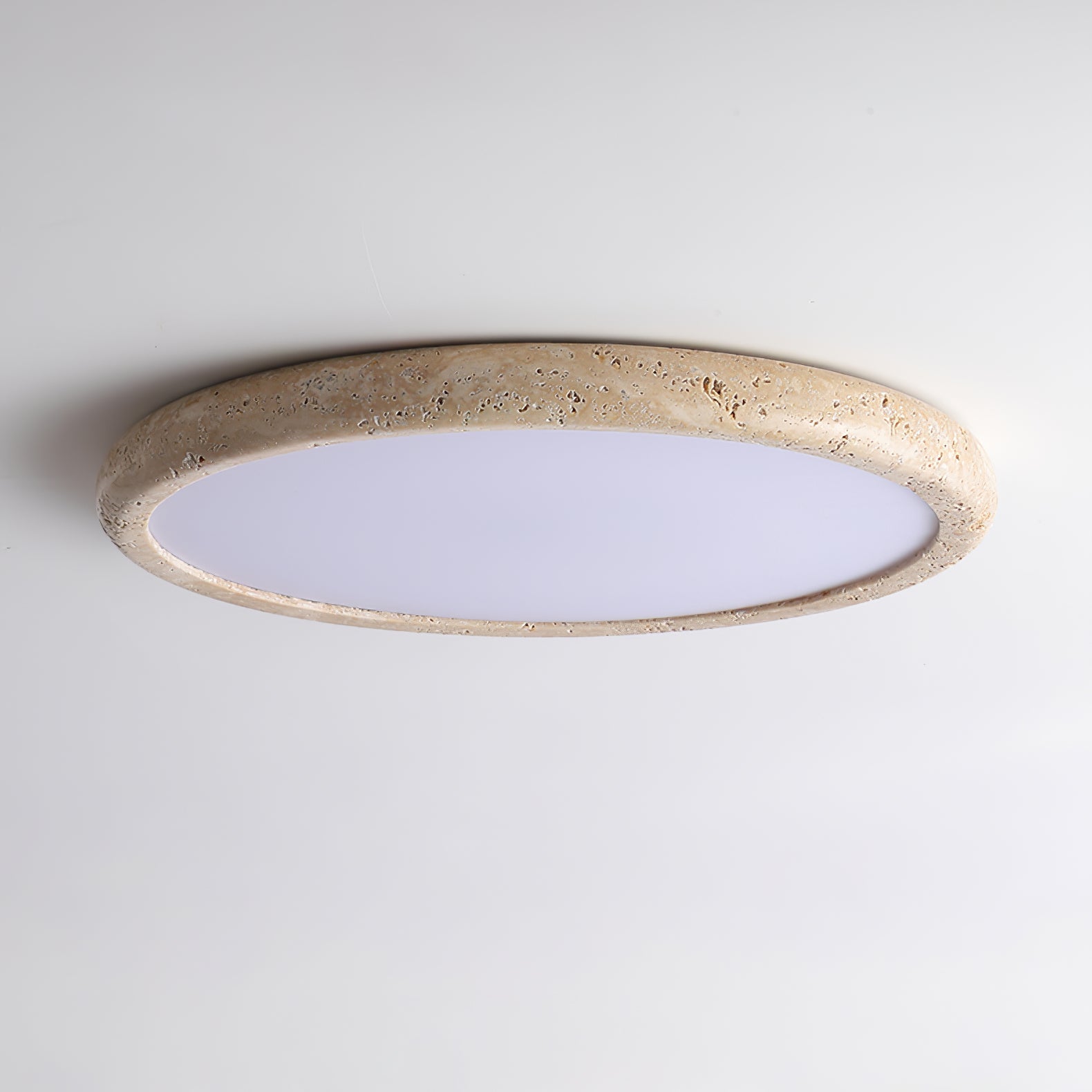 Aurrina Ring Frame Travertine Ceiling Light - Lamp Copper